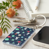 宇宙パターンイラストレーション キーホルダー (正面右)