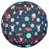 宇宙パターンイラストレーション ソフトボール (正面左)
