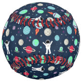 宇宙パターンイラストレーション ソフトボール (裏面)