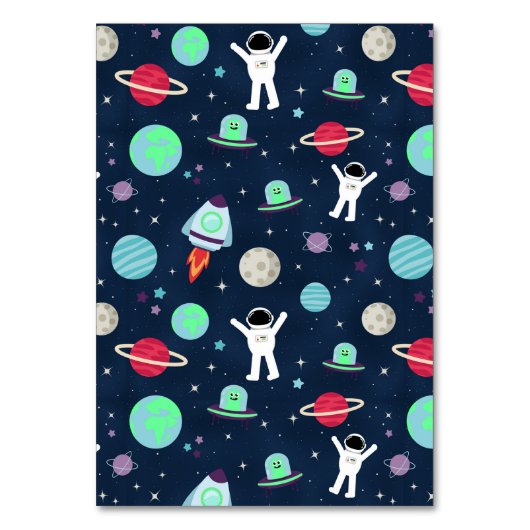 宇宙パターンイラストレーション テーブルナンバー (正面)