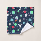 宇宙パターンイラストレーション バスタオルセット (ウォッシュタオル)