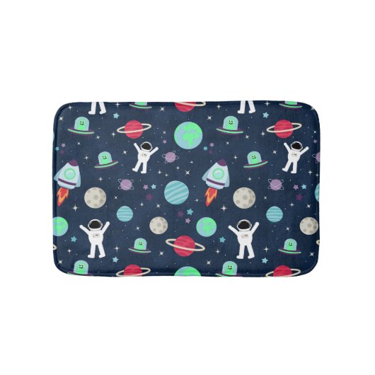 宇宙パターンイラストレーション バスマット (正面)