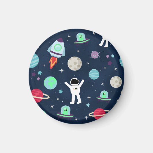 宇宙パターンイラストレーション マグネット (正面)