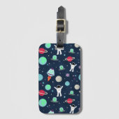 宇宙パターンイラストレーション ラゲッジタグ (正面縦)