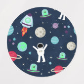 宇宙パターンイラストレーション ラベル (デザイン1)