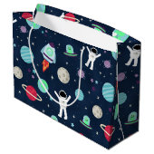 宇宙パターンイラストレーション ラージペーパーバッグ (裏面アングル)