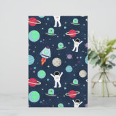 宇宙パターンイラストレーション 便箋 (スタンド正面)