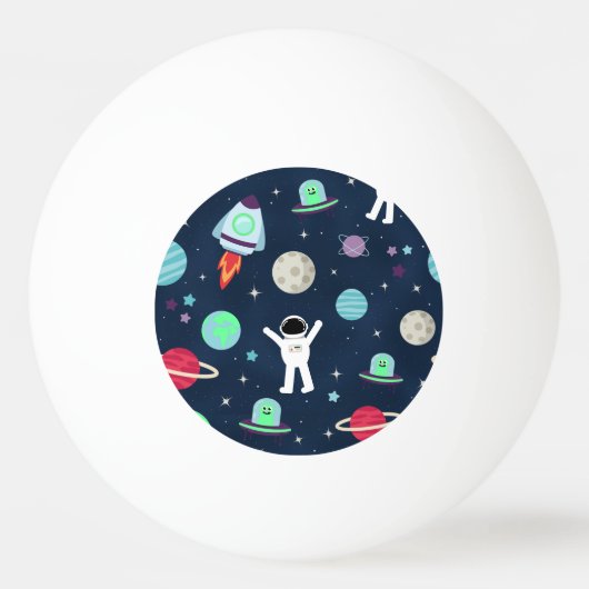 宇宙パターンイラストレーション 卓球ボール (正面)