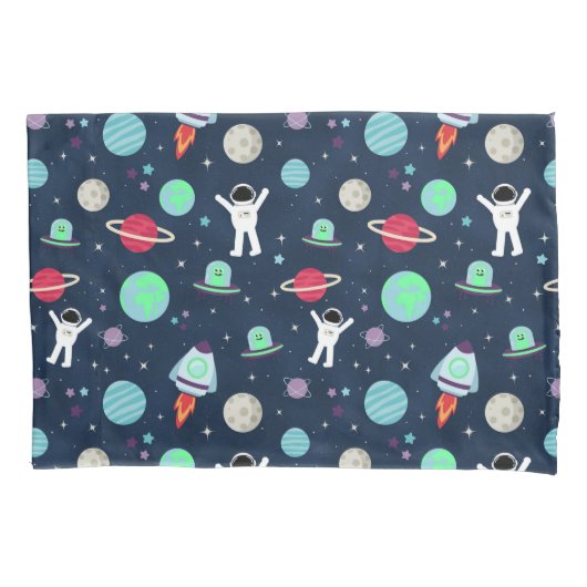 宇宙パターンイラストレーション 枕カバー (正面左)