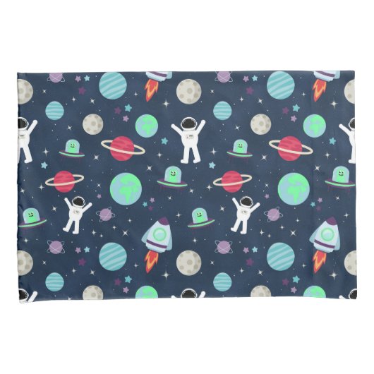 宇宙パターンイラストレーション 枕カバー (正面右)