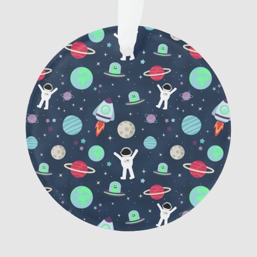 宇宙パターンイラスト オーナメント (正面)