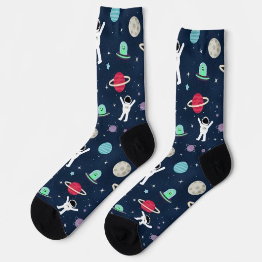 宇宙パターンイラスト ソックス (左)