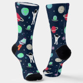 宇宙パターンイラスト ソックス (傾斜あり)