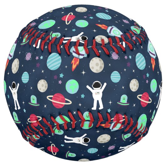 宇宙パターンイラスト ソフトボール (正面)