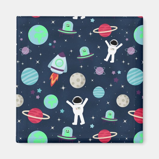 宇宙パターンイラスト マグネット (正面)