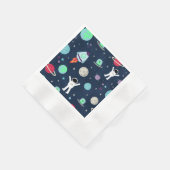 宇宙パターンイラスト 縁ありカクテルナプキン (角)