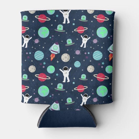 宇宙パターンイラスト 缶クーラー (正面)