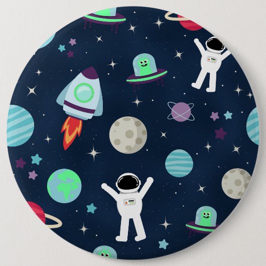 宇宙パターンイラスト 缶バッジ (正面)
