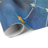 宇宙パターン宇宙飛行士イラストレーション ラッピングペーパー (ロールコーナー)