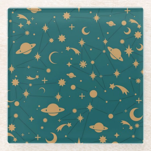 宇宙パターン ガラスコースター (正面)