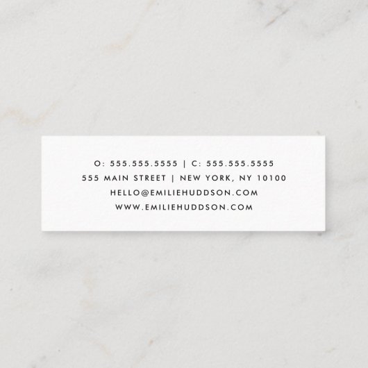 宇宙パターン、キッズセ遊ン、アクティビティセンター スキニー名刺 (裏面)