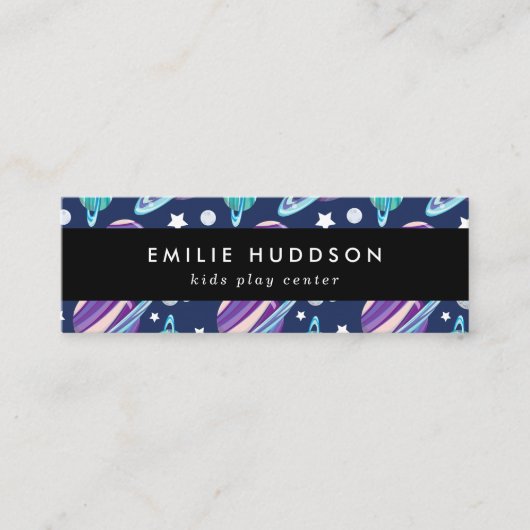 宇宙パターン、キッズセ遊ン、アクティビティセンター スキニー名刺 (正面)