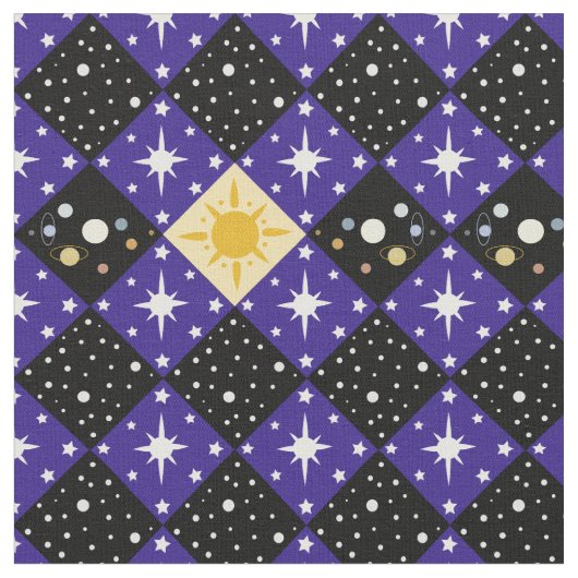 宇宙パターン ファブリック (クローズアップ)