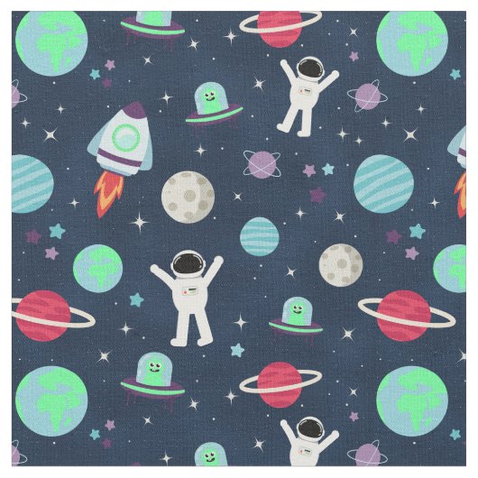 宇宙パターン ファブリック (クローズアップ)