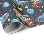 宇宙パターン ラッピングペーパー (ロールコーナー)