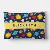宇宙パターン,惑星,星,コスモス,あなたの名前 アクセサリーポーチ (裏面)