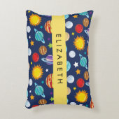 宇宙パターン,惑星,星,コスモス,あなたの名前 アクセントクッション (正面(垂直))