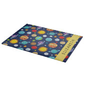 宇宙パターン，惑星，星，コスモス，あなたの名前 カッティングボード (角)