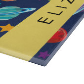 宇宙パターン，惑星，星，コスモス，あなたの名前 カッティングボード (角)