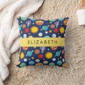 宇宙パターン，惑星，星，コスモス，あなたの名前 クッション (ブランケット)