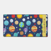 宇宙パターン，惑星，星，コスモス，あなたの名前 デスクマット (正面)