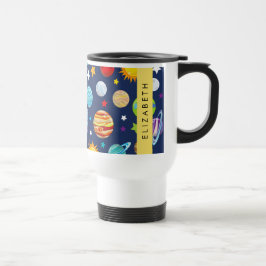 宇宙パターン,惑星,星,コスモス,あなたの名前 トラベルマグ