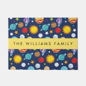 宇宙パターン，惑星，星，コスモス，あなたの名前 ドアマット (正面)