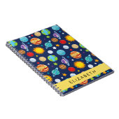 宇宙パターン，惑星，星，コスモス，あなたの名前 ノートブック (右側)