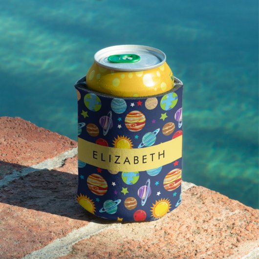 宇宙パターン，惑星，星，コスモス，あなたの名前 缶クーラー (インサイチュ プール)