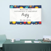 宇宙パターン，惑星，星，コスモス，誕生日 横断幕 (トレードショー)