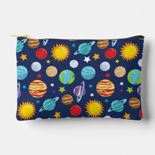 宇宙パターン，惑星，星，コスモス，銀河系 アクセサリーポーチ (正面)