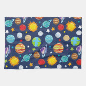 宇宙パターン，惑星，星，コスモス，銀河系 キッチンタオル (横)