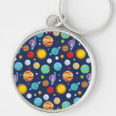 宇宙パターン，惑星，星，コスモス，銀河系 キーホルダー (正面)