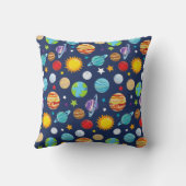 宇宙パターン，惑星，星，コスモス，銀河系 クッション (裏面)