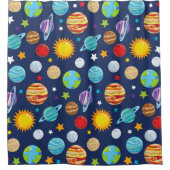 宇宙パターン，惑星，星，コスモス，銀河系 シャワーカーテン (正面)