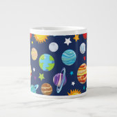 宇宙パターン，惑星，星，コスモス，銀河系 ジャンボコーヒーマグカップ (正面)