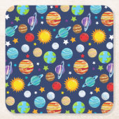 宇宙パターン,惑星,星,コスモス,銀河系 スクエアペーパーコースター (正面)