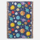 宇宙パターン,惑星,星,コスモス,銀河系 スローブランケット (正面縦)