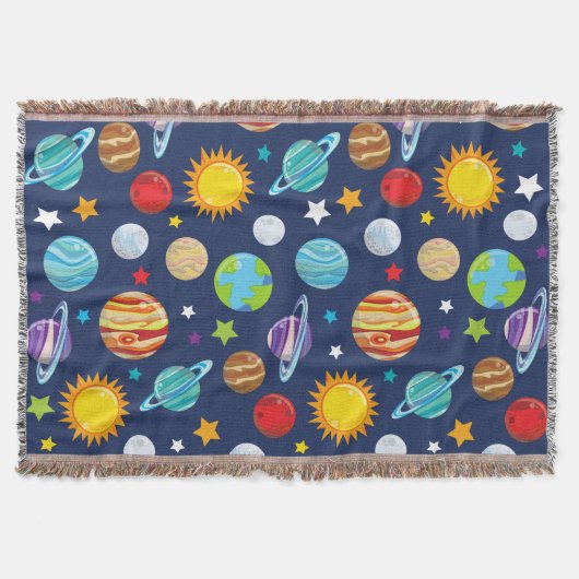 宇宙パターン,惑星,星,コスモス,銀河系 スローブランケット (正面)