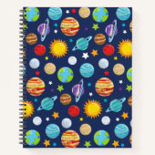 宇宙パターン，惑星，星，コスモス，銀河系 ノートブック (正面)